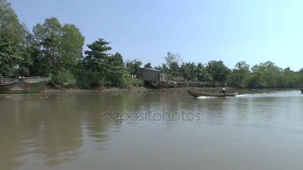 Bootsfahrt Auf Dem Mekong Vietnam — Stockvideo