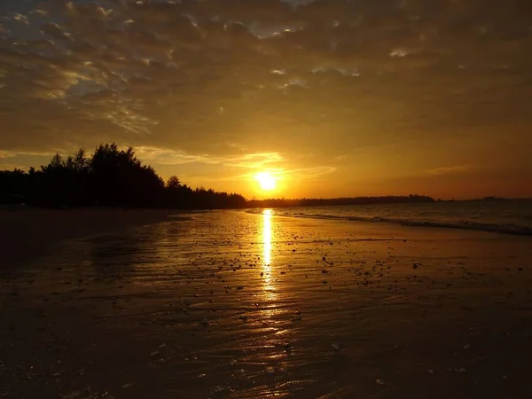 Puesta Sol Playa Khao Lak Tailandia — Foto de Stock