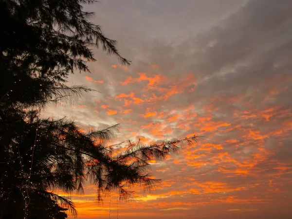 Zonsondergang Het Strand Van Khao Lak Thailand — Stockfoto