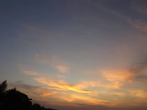 Zonsondergang Het Strand Van Khao Lak Thailand — Stockfoto