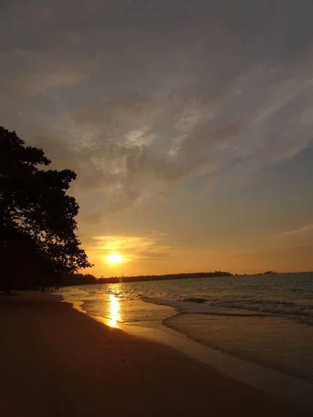 Puesta Sol Playa Khao Lak Tailandia — Foto de Stock