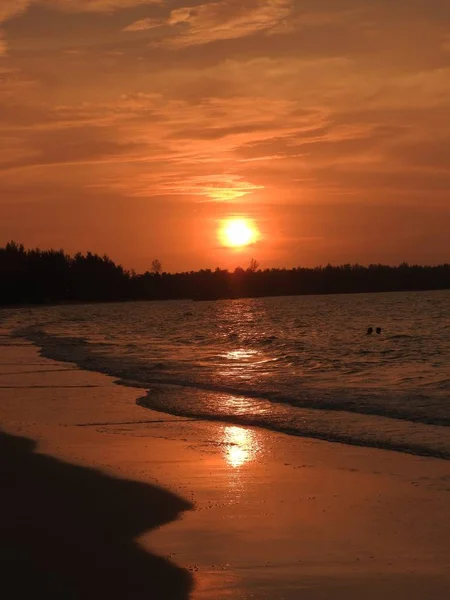 Západ Slunce Pláži Khao Lak Thajsko — Stock fotografie