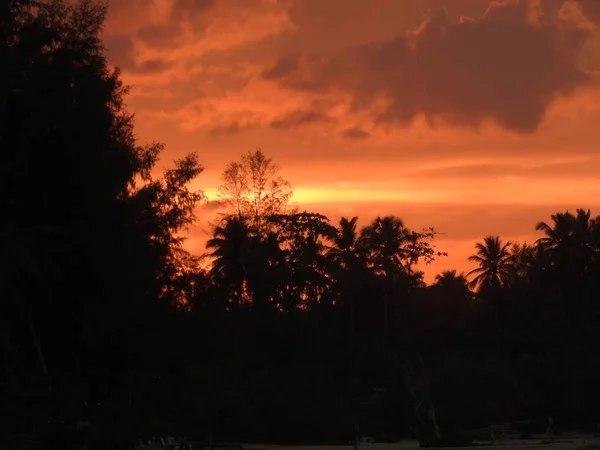 Zonsondergang Het Strand Van Khao Lak Thailand — Stockfoto