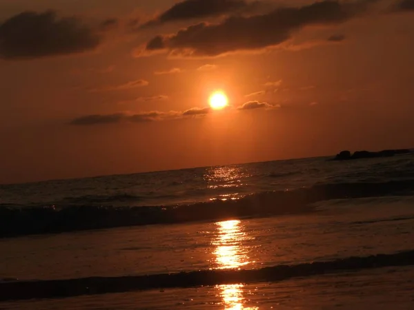 Tramonto Sulla Spiaggia Khao Lak Thailandia — Foto Stock