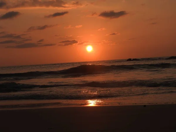 Tramonto Sulla Spiaggia Khao Lak Thailandia — Foto Stock