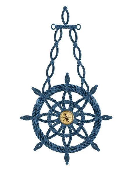 Compass Anchor Steering Wheel — Stock Photo, Image