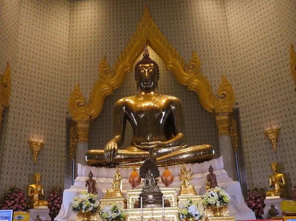 Goldbuddha Einer Tempelpflanze Thailand — Stockfoto