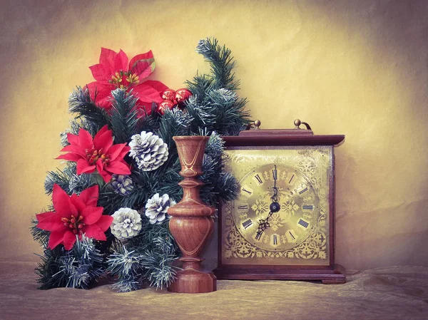 Christmas Picture Fir Green Candle Holder — Stock Photo, Image