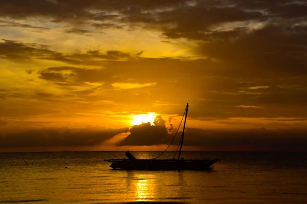 Puesta Sol Puestas Sol Playa Kenia — Foto de Stock