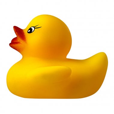 Sarı lastik ördek izole