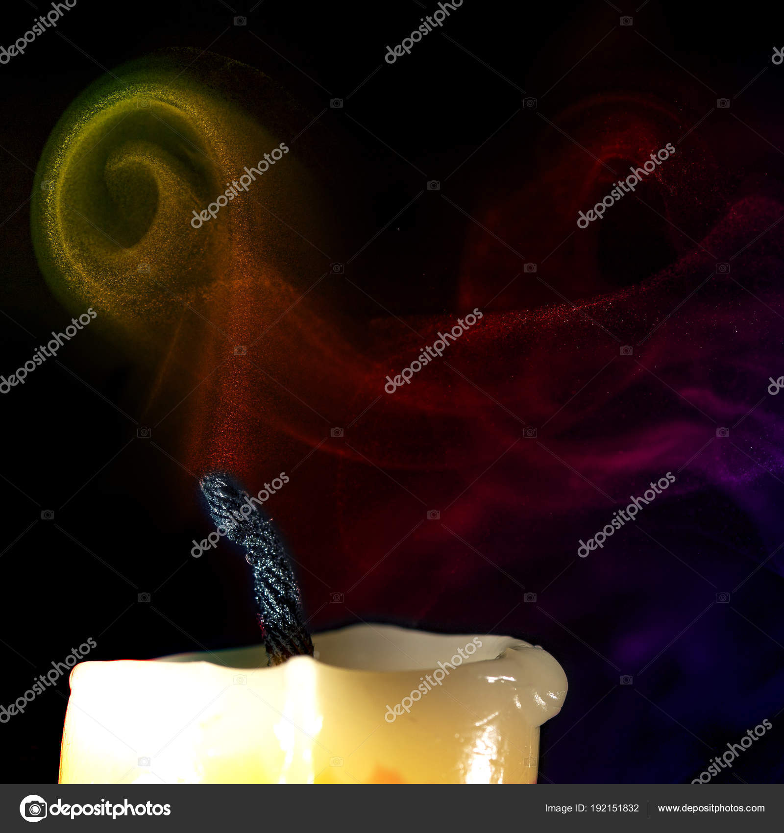 Flames Smoke Candles Matches Colored Evaporation Wax — Stock Photo © vinnillist.ru 192151832