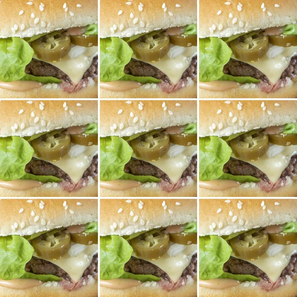 Hladká Textura Hamburgerů Devět Segmentů — Stock fotografie