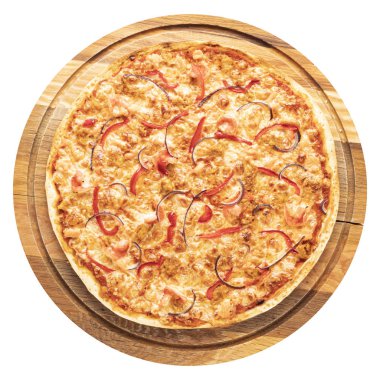 Deniz mahsulleri pizzası en üstte.