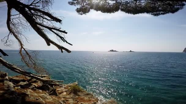 Vista panorâmica da costa do mar Adriático — Vídeo de Stock