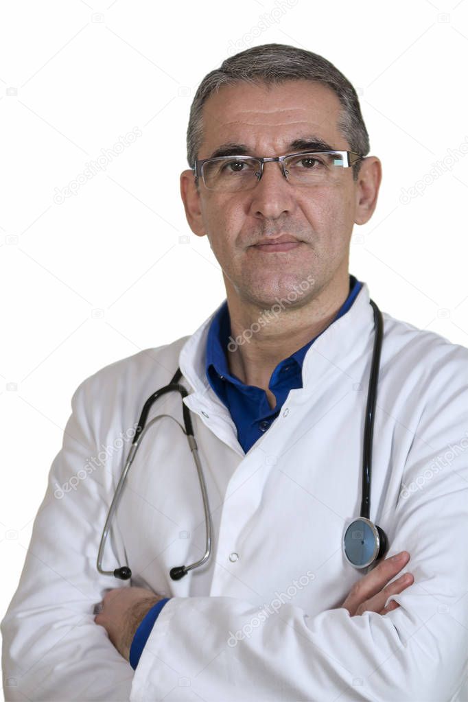 Medical Doctor with Stethoscope Looking at Camera