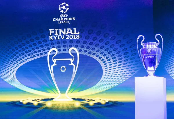 Presentation Logotypen För Finalen Uefa Champions League 2017 2018 Kiev — Stockfoto