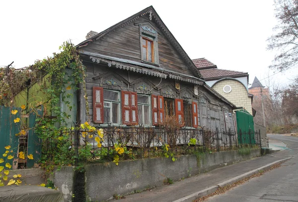 Old Wooden House Kiev Tatarka November 2010 — Stock Photo, Image