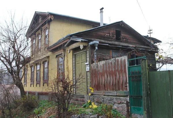 Old Wooden House Kiev Tatarka November 2010 — Stock Photo, Image