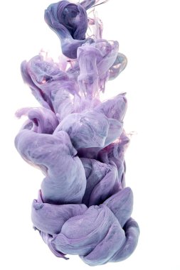 suyun içinde mürekkep. Mor boya bir sıçrama. Arka plan