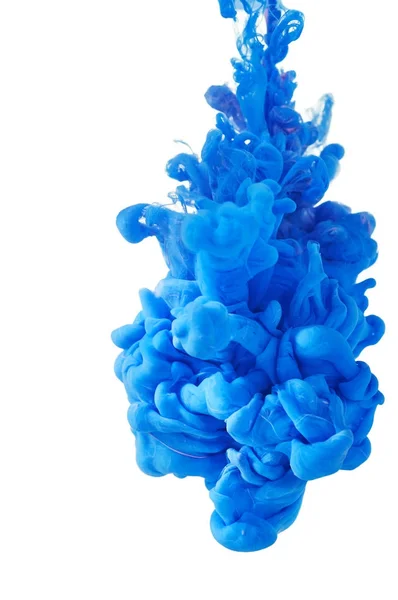 Salpicadura de pintura azul. Tinta en el agua — Foto de Stock