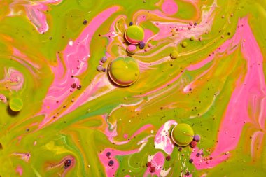 Renkli akrilik kabarcıklar. Soyut mürekkep tasarım şablonu karışık tex