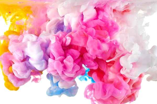 Ink in water. Splash acrilyc paint mixing. Multicolored liquid d — Stock Photo, Image