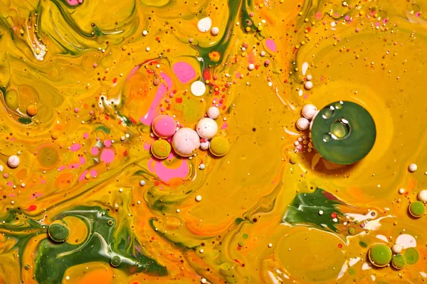 Burbujas acrílicas coloridas.Plantilla de diseño de tinta abstracta mixta tex —  Fotos de Stock