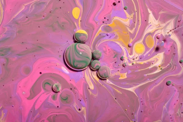 Kleurrijke acryl bubbels. Abstracte inkt ontwerpsjabloon Mixed tex — Stockfoto