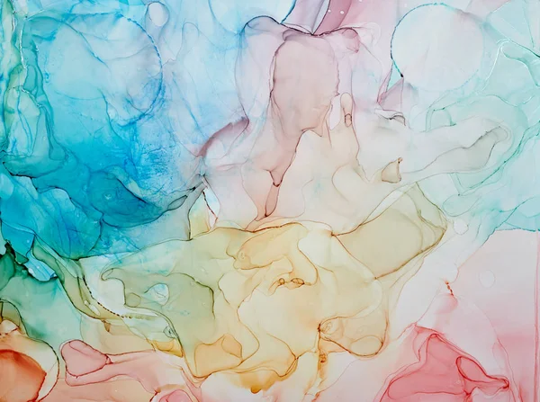 Abstract colorful background, wallpaper. Mixing acrylic paints. — Stock Photo, Image