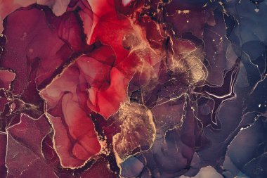 Alkol mürekkebi renkleri saydam. Soyut çok renkli mermer kapsül