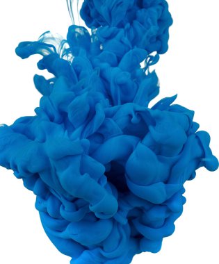 Suda mürekkep var. Splash akrilik boya karıştırma. Çok renkli sıvı d