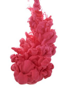 Suda mürekkep var. Splash akrilik boya karıştırma. Çok renkli sıvı d