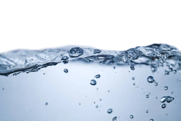 Salpicadura de agua con burbujas de aire, ola de agua —  Fotos de Stock