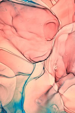 Alkol mürekkebi renkleri saydam. Soyut çok renkli mermer desen arkaplanı. Tasarım kağıdı, duvar kağıdı. Akrilik boyaları karıştırıyorum. Modern akışkan sanat. Alkol Mürekkebi Deseni