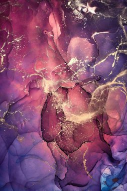 Alkol mürekkebi renkleri saydam. Soyut çok renkli mermer desen arkaplanı. Tasarım kağıdı, duvar kağıdı. Akrilik boyaları karıştırıyorum. Modern akışkan sanat. Alkol Mürekkebi Deseni