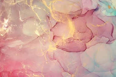 Alkol mürekkebi renkleri saydam. Soyut çok renkli mermer desen arkaplanı. Tasarım kağıdı, duvar kağıdı. Akrilik boyaları karıştırıyorum. Modern akışkan sanat. Alkol Mürekkebi Deseni