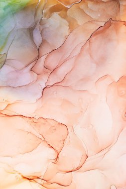 Alkol mürekkebi renkleri saydam. Soyut çok renkli mermer desen arkaplanı. Tasarım kağıdı, duvar kağıdı. Akrilik boyaları karıştırıyorum. Modern akışkan sanat. Alkol Mürekkebi Deseni