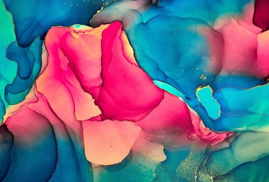 Alkol mürekkebi renkleri saydam. Soyut çok renkli mermer desen arkaplanı. Tasarım kağıdı, duvar kağıdı. Akrilik boyaları karıştırıyorum. Modern akışkan sanat. Alkol Mürekkebi Deseni