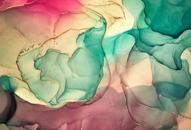 Alkol mürekkebi renkleri saydam. Soyut çok renkli mermer desen arkaplanı. Tasarım kağıdı, duvar kağıdı. Akrilik boyaları karıştırıyorum. Modern akışkan sanat. Alkol Mürekkebi Deseni