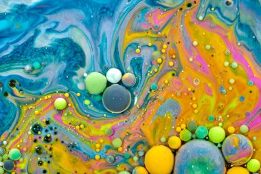 Renkli akrilik kabarcıklar. Soyut mürekkep tasarımı şablonu karışık doku arkaplanı. Sıvı renk arka planı. Duvar kağıdı deseni. Yağ posteri. Tasarım şablonu. Akışkan sanat