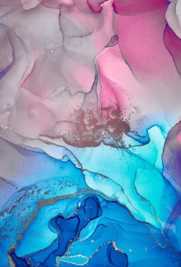 Alkol mürekkebi renkleri saydam. Soyut çok renkli mermer desen arkaplanı. Tasarım kağıdı, duvar kağıdı. Akrilik boyaları karıştırıyorum. Modern akışkan sanat. Alkol Mürekkebi Deseni