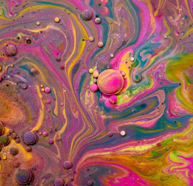 Renkli akrilik kabarcıklar. Soyut mürekkep tasarımı şablonu karışık doku arkaplanı. Sıvı renk arka planı. Duvar kağıdı deseni. Yağ posteri. Tasarım şablonu. Akışkan sanat