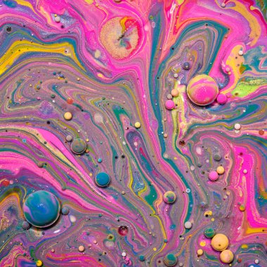 Renkli akrilik kabarcıklar. Soyut mürekkep tasarımı şablonu karışık doku arkaplanı. Sıvı renk arka planı. Duvar kağıdı deseni. Yağ posteri. Tasarım şablonu. Akışkan sanat