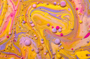 Renkli akrilik kabarcıklar. Soyut mürekkep tasarımı şablonu karışık doku arkaplanı. Sıvı renk arka planı. Duvar kağıdı deseni. Yağ posteri. Tasarım şablonu. Akışkan sanat