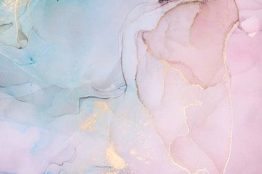 Alkol mürekkebi renkleri saydam. Soyut çok renkli mermer desen arkaplanı. Tasarım kağıdı, duvar kağıdı. Akrilik boyaları karıştırıyorum. Modern akışkan sanat. Alkol Mürekkebi Deseni