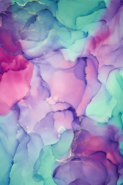 Alkol mürekkebi renkleri saydam. Soyut çok renkli mermer desen arkaplanı. Tasarım kağıdı, duvar kağıdı. Akrilik boyaları karıştırıyorum. Modern akışkan sanat. Alkol Mürekkebi Deseni