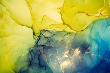 Alkol mürekkebi renkleri saydam. Soyut çok renkli mermer desen arkaplanı. Tasarım kağıdı, duvar kağıdı. Akrilik boyaları karıştırıyorum. Modern akışkan sanat. Alkol Mürekkebi Deseni