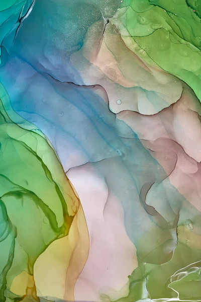 Alcohol Ink Colors Translucent Abstract Multicolored Marble Texture Background Design — Stock Photo, Image