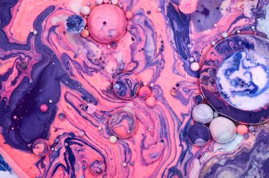 Renkli akrilik kabarcıklar. Soyut mürekkep tasarımı şablonu karışık doku arkaplanı. Sıvı renk arka planı. Duvar kağıdı deseni. Yağ posteri. Tasarım şablonu. Akışkan sanat