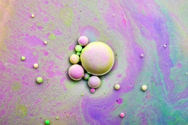 Burbujas Acrílicas Coloridas Plantilla Diseño Tinta Abstracta Fondo Textura Mixta —  Fotos de Stock